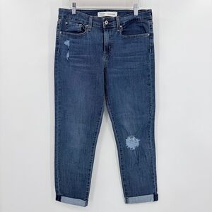 Levi Strauss Women's Mid‎ Rise Boyfriend Slim Fit Distressed Cuffed Jeans 10/W30